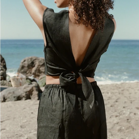 NWT Whimsy + Row Black Allison Linen Shorts Size M - Picture 4 of 4